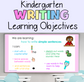 Kindergarten Learning Intentions Bundle | Reading & Writing Learning Objectives