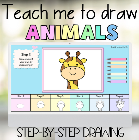 Step by Step Animal Drawing Slides | Explicit Directed Drawing Lessons