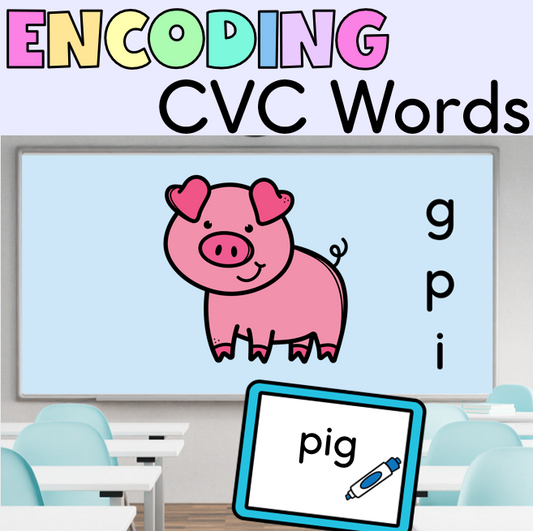 Encoding CVC Words PowerPoint | Spelling Activity for Kindergarten