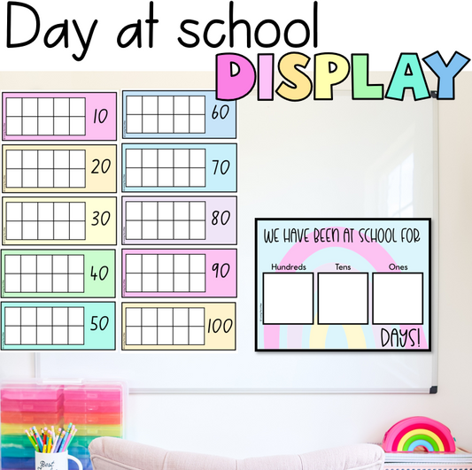 Days at School Pastel Display | 100 days of school tally