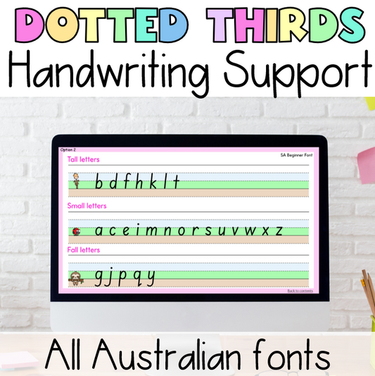 Dotted thirds handwriting support