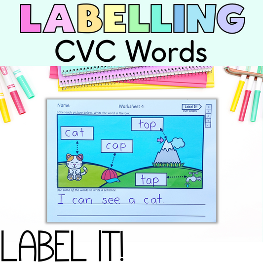 Label It! CVC Words Labelling for Prep/Kindergarten