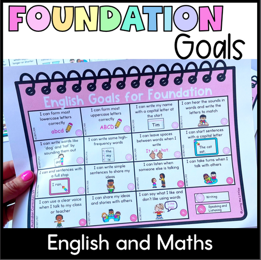 Foundation English and Maths Learning Goals | Student Slips Tracking & Certificates | Aligned with Australian Curriculum V9