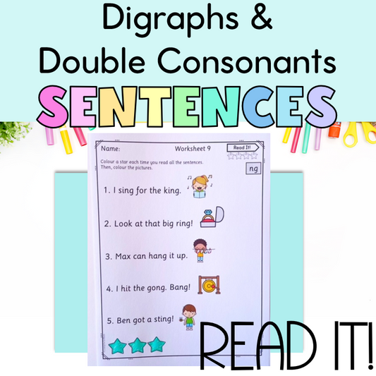 Read It! Decodable Digraph and Double Consonant Sentences for Prep/Kindergarten