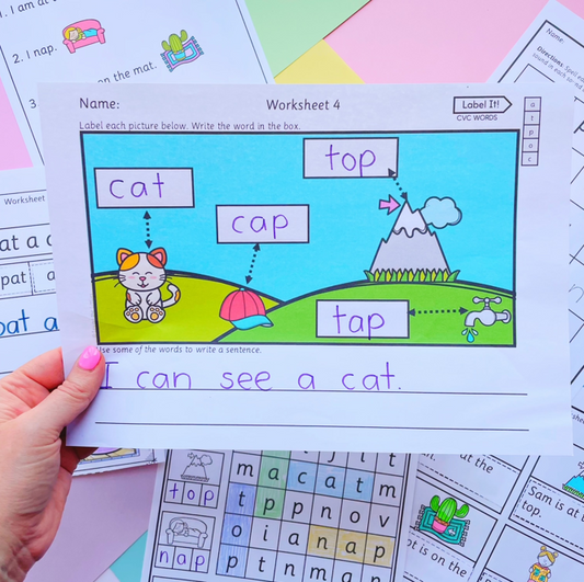 CVC Words Bundle | No-Prep Reading and Spelling Activities for Kindergarten