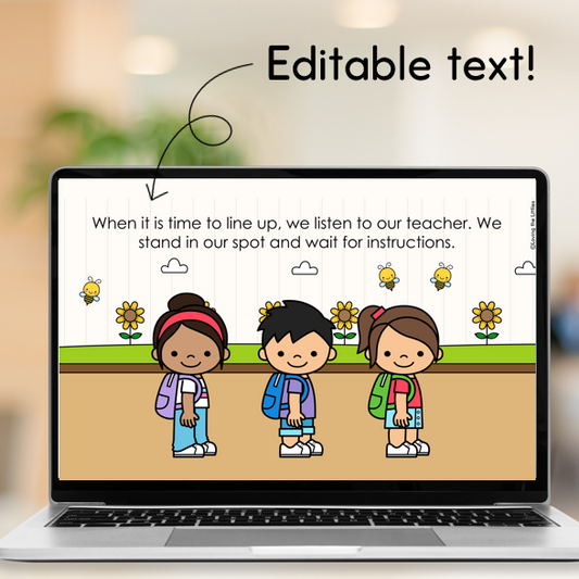 Classroom Routines & Expectations Visual Stories | Editable PowerPoint for the First Weeks of School