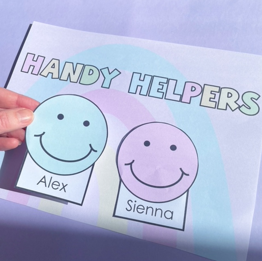 Handy Helpers | Classroom Jobs | Pastel Job Chart Display