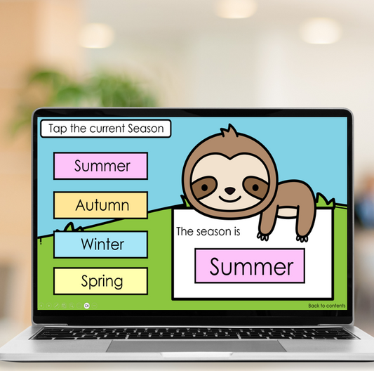 Digital Calendar Math PowerPoint for Foundation | Days Months Weather Seasons