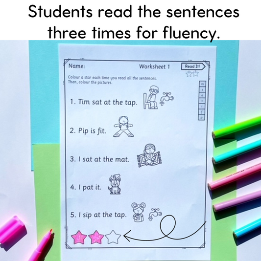 Read It! Decodable CVC Sentences for Prep/Kindergarten | Reading Fluency