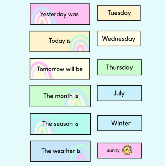 Pastel Classroom Calendar and Weather Display | Editable
