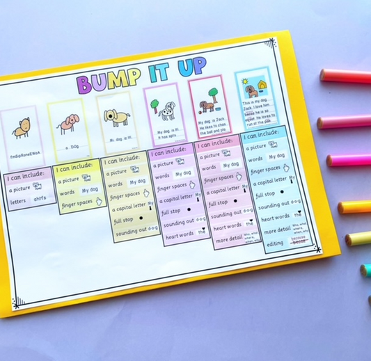 Writing Toolkit Folder | Kindergarten Bump It Up Alphabet Chart All Australian Fonts