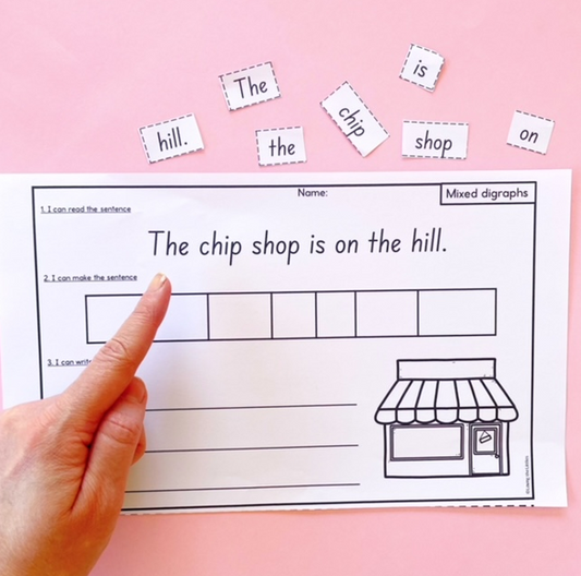 Digraph and Double Ending Sentence Worksheets | Sentence Scramble