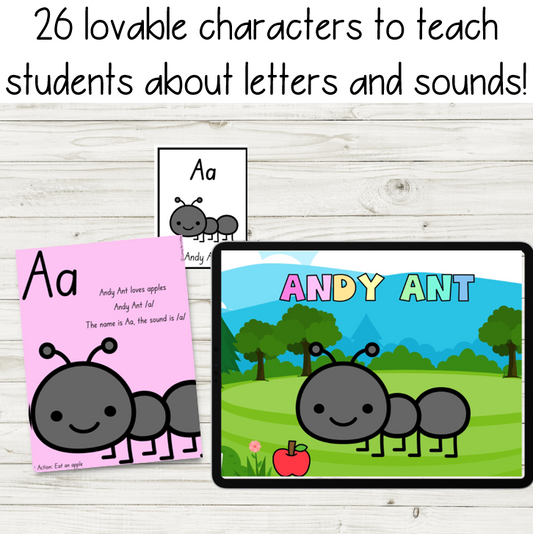 Digital Alphabet Stories for Letter Sound Practice | Phonics Characters and Chants