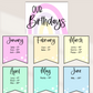 Birthday Display | Pastel editable birthday chart