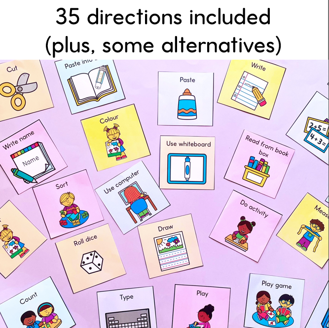 Visual direction cards | Editable visual instructions | Cards with pictures