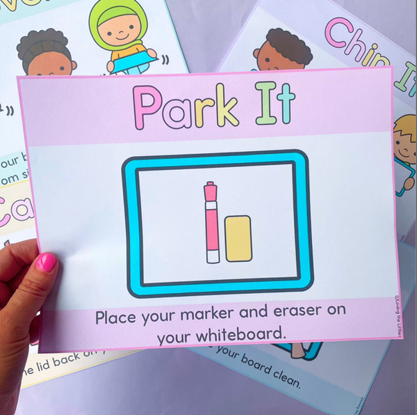Whiteboard Cues Posters | Mini Whiteboard Routines | Chin It Park It B ...