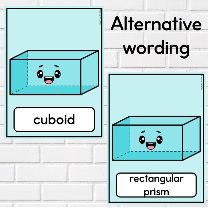 Cute 3D Shape Posters for the Classroom