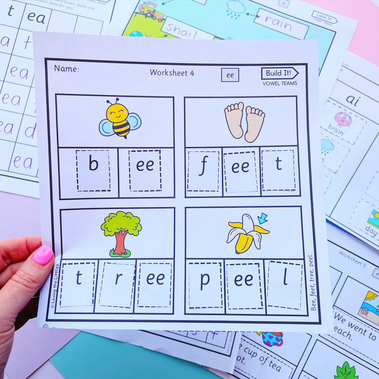 Vowel Team Bundle | Long Vowel Phonics Activities for Kindergarten