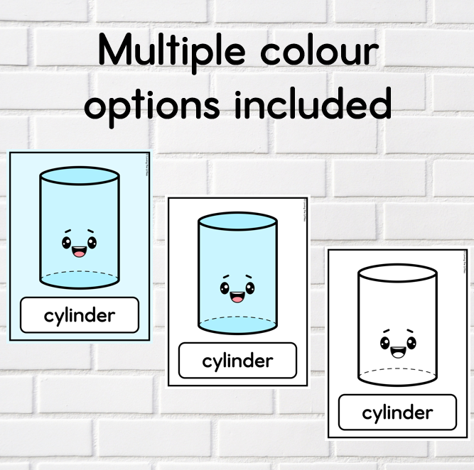 Cute 3D Shape Posters for the Classroom